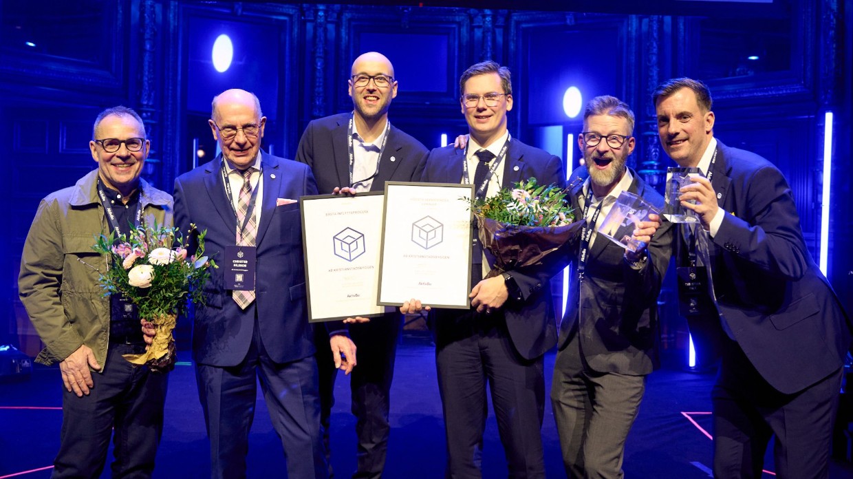 Bildtext: Martin, Christer, Tomas, Fabian, Jonas och Christian representerade ABK och tog emot priserna.