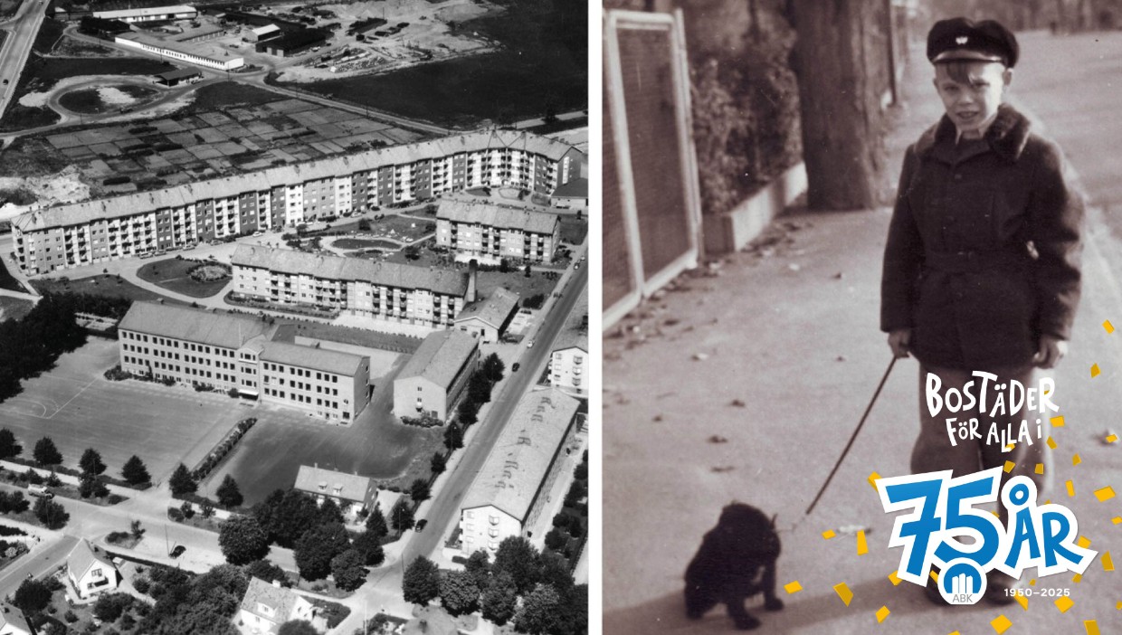 Gammal bild över Kinesiska muren och till höger lille Reidar Jönsson