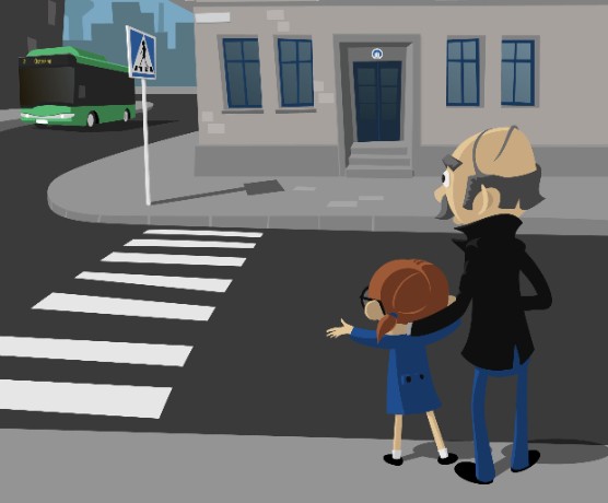 illustration på äldre man med barnbarn